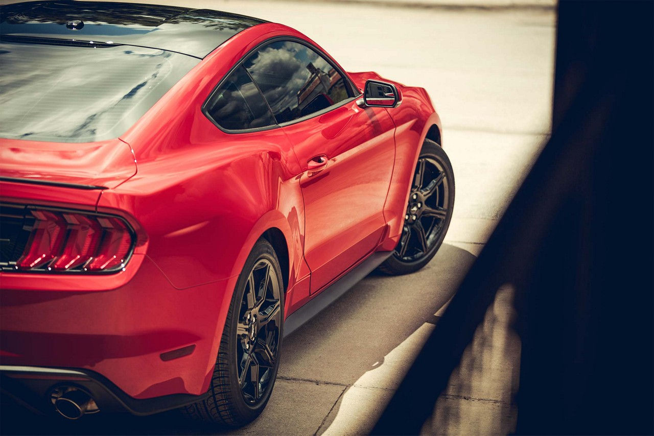 red car Ford Mustang Ecoboost