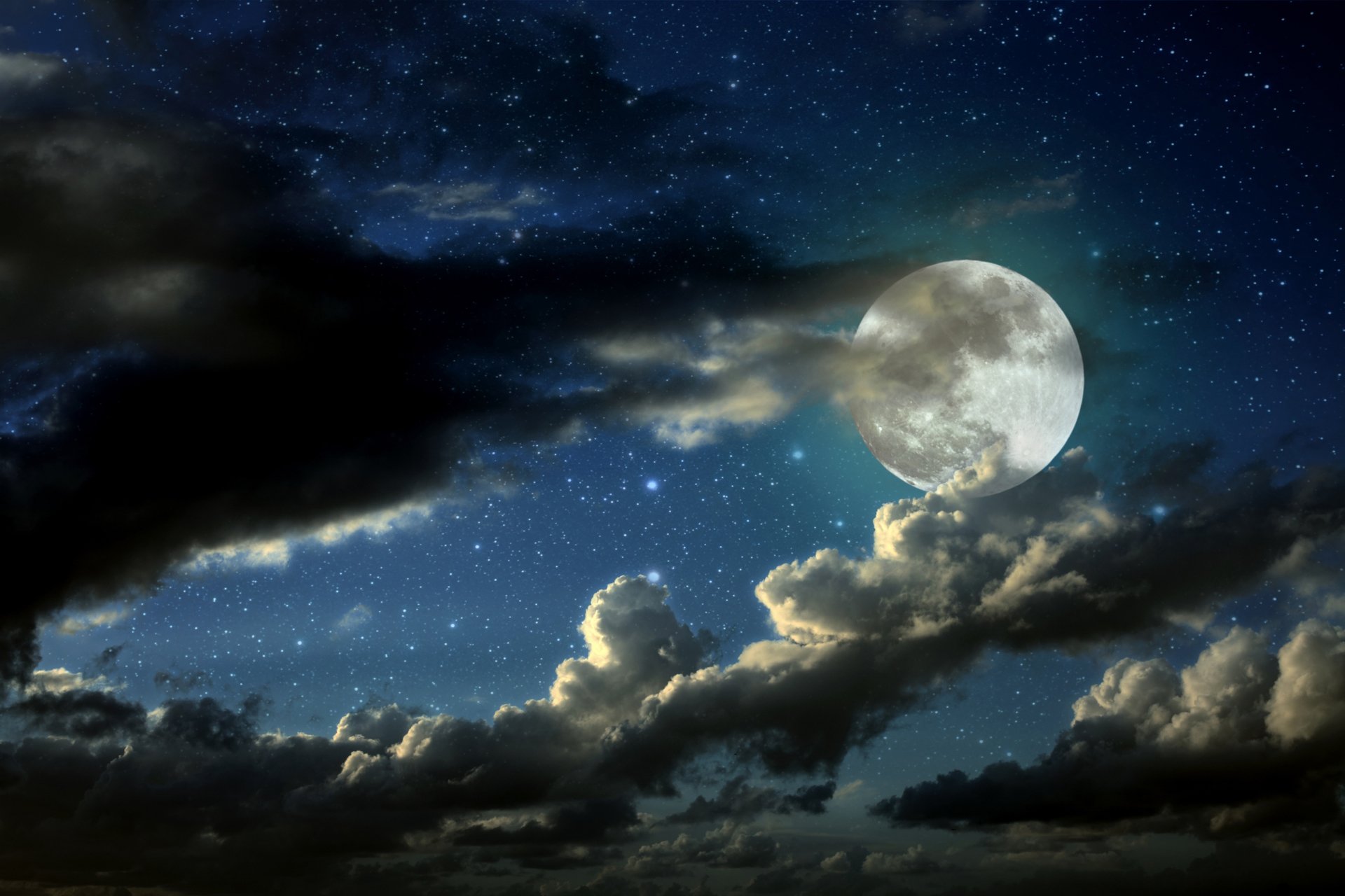 cloudy weather HD Moon Background