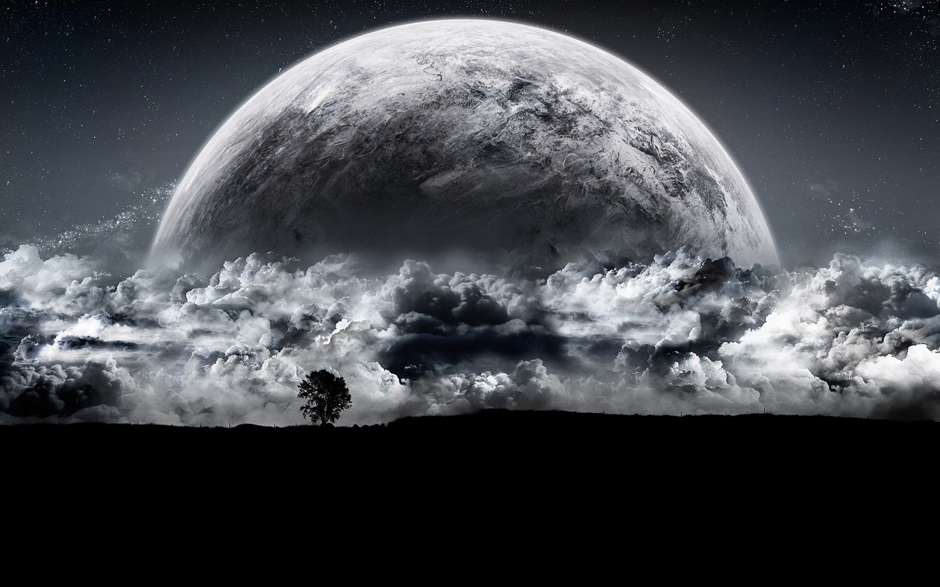 widescreen nature HD Moon Background