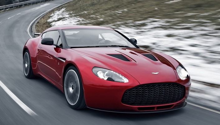 red Aston Martin V12 Wallpaper