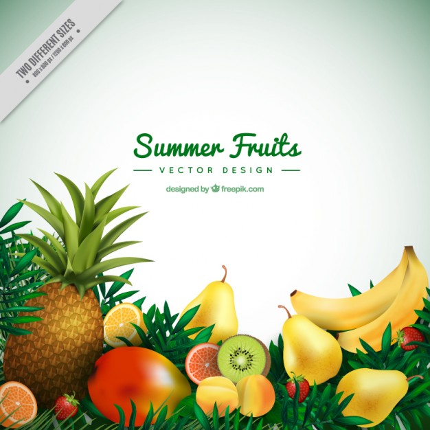 summer tropical Fruits Background