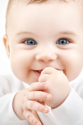 bright closeup potrait of adorable baby