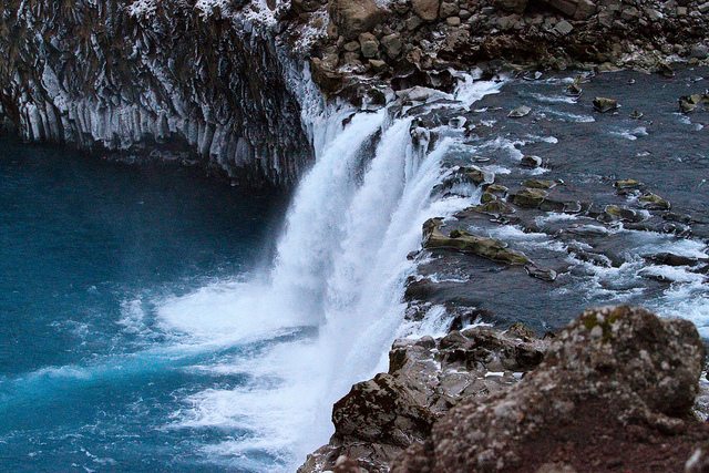 beautiful Hengifoss Waterfall