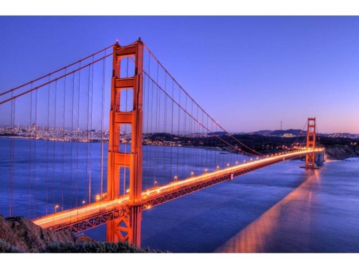 colored clouds Golden Gate Bridge