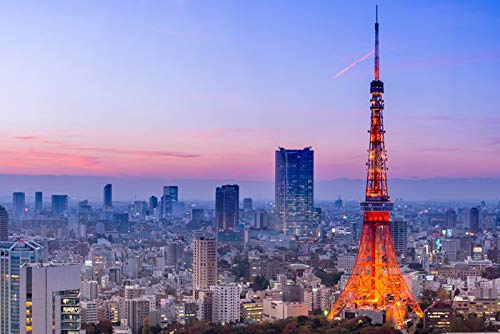 colorful clouds Tokyo Tower Wallpaper