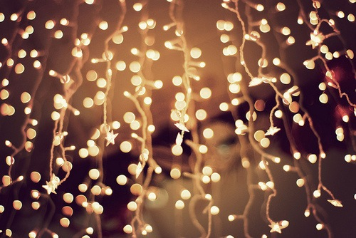 golden lights Christmas Lights Wallpaper