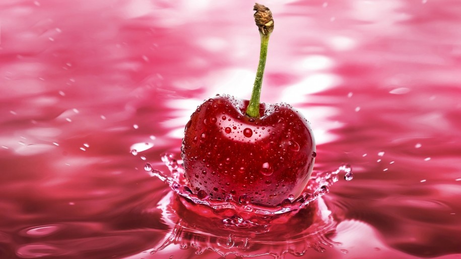 red apple water art image
