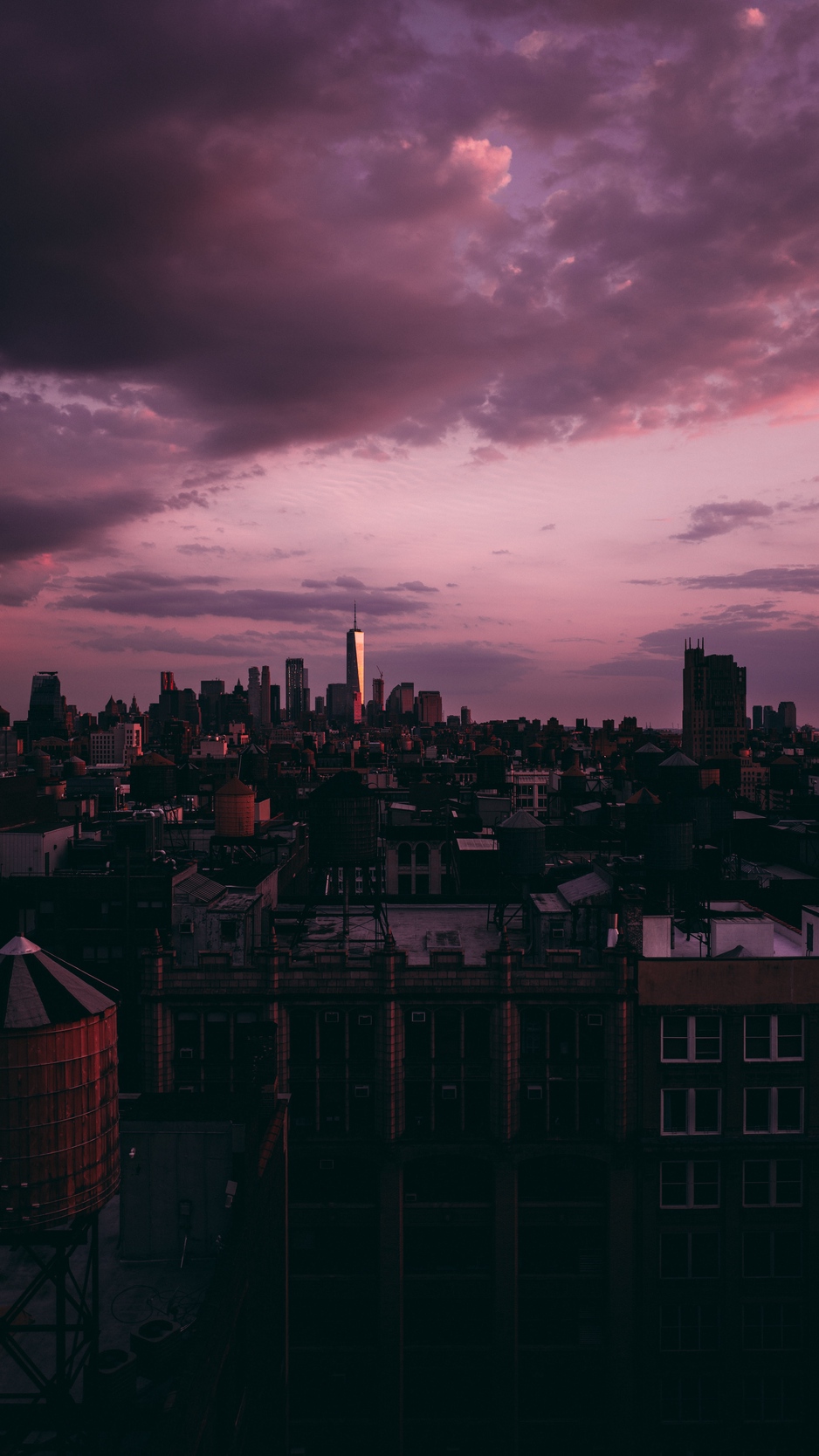 purple clouds New York Wallpaper