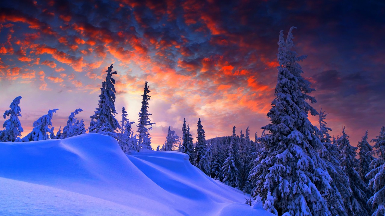 cloudy weather Winter Wallpaper 4K