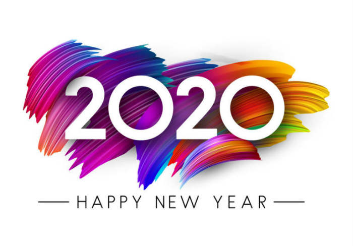 colored Happy New Year 2020