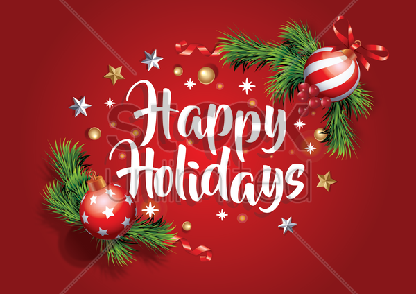red ball hd Happy Holidays Images