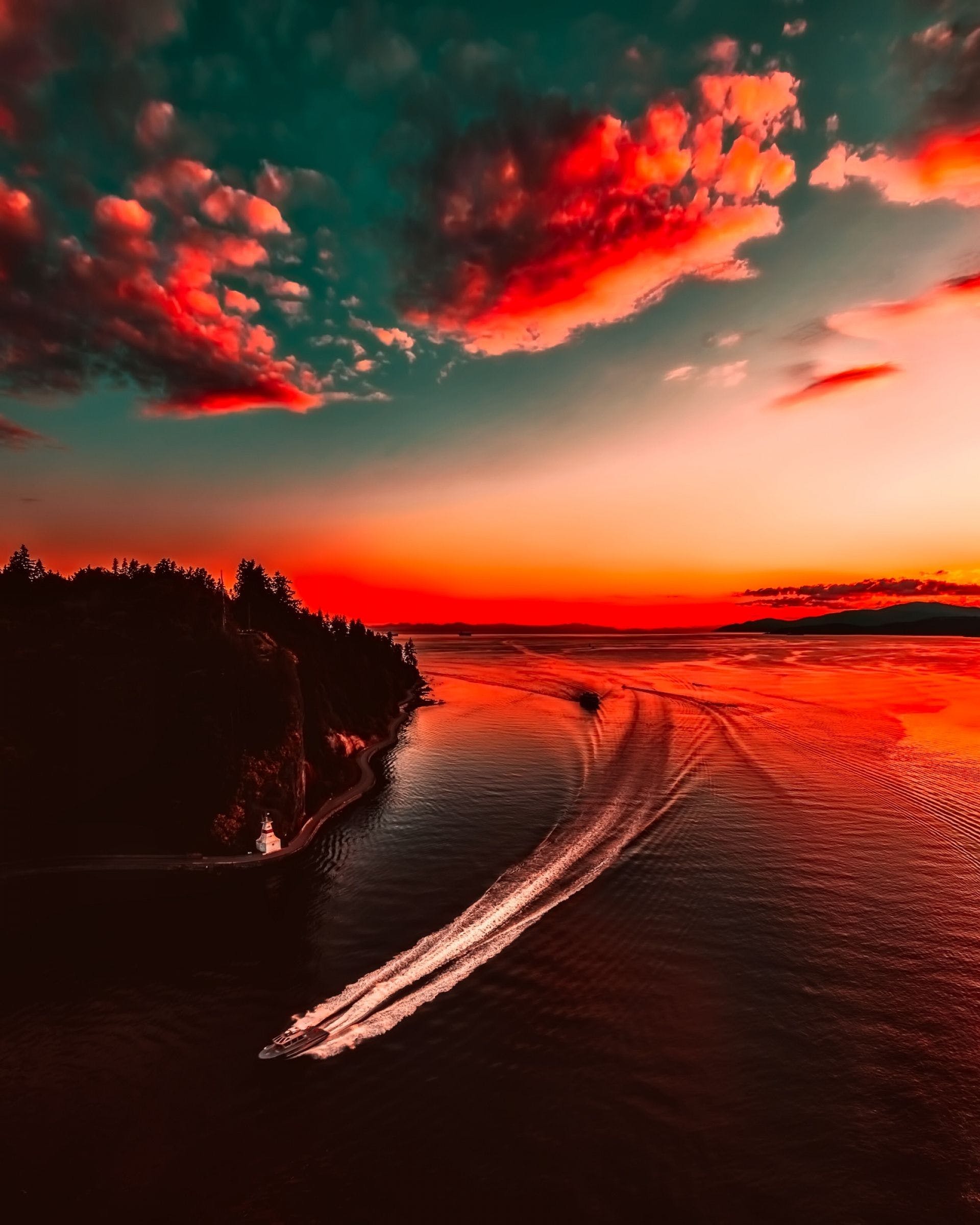 ocean natural Sunset Wallpaper
