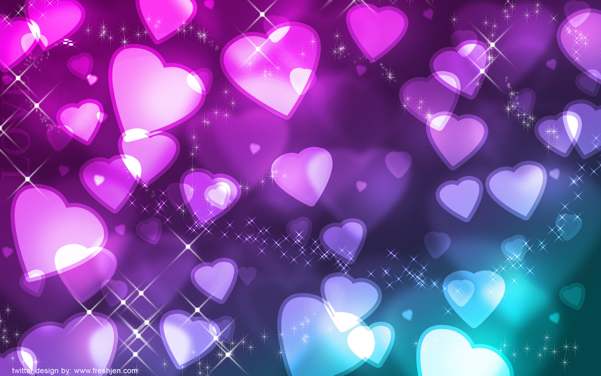 purple hd Hearts Wallpaper