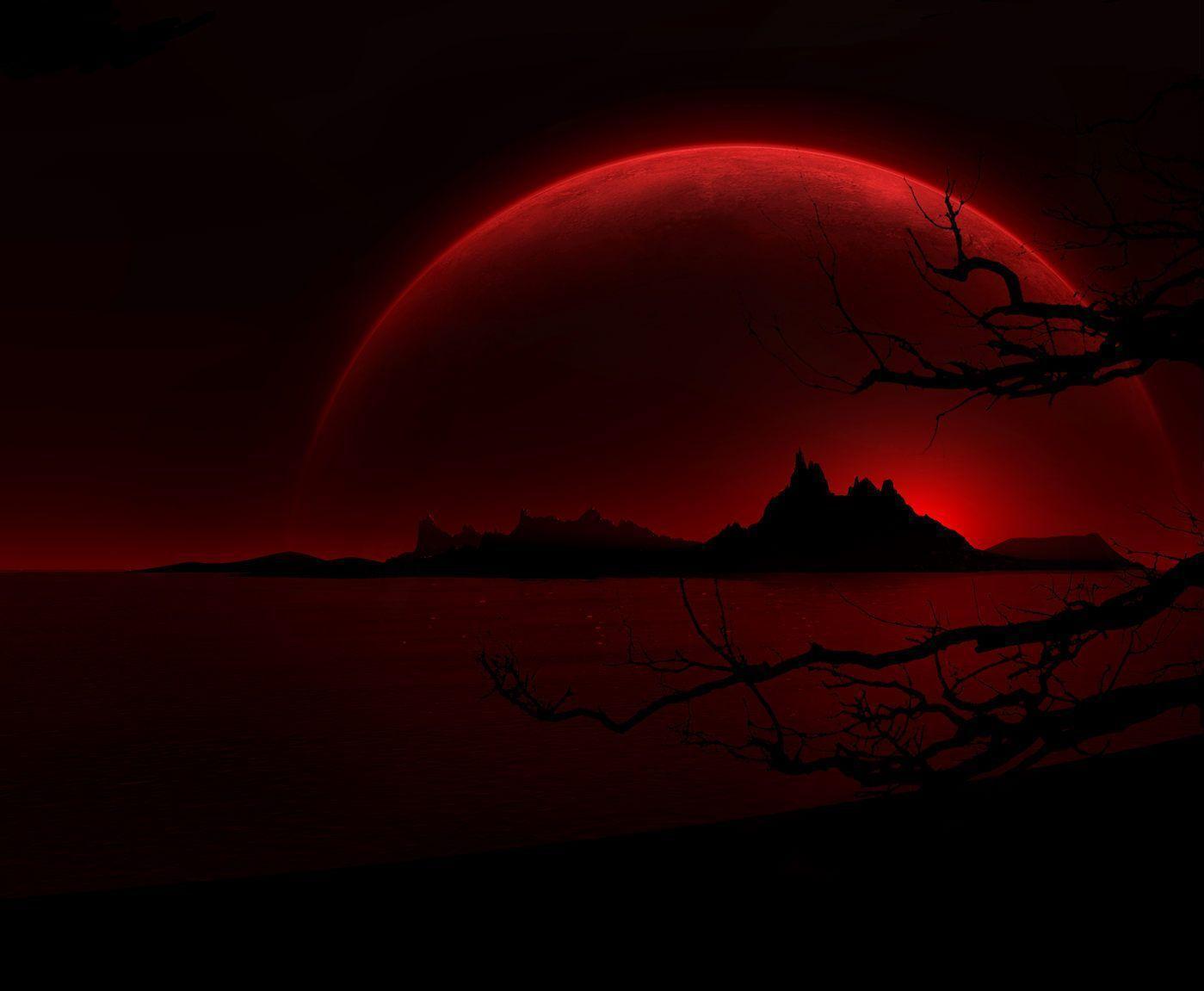 beautiful view Blood Moon Wallpapers