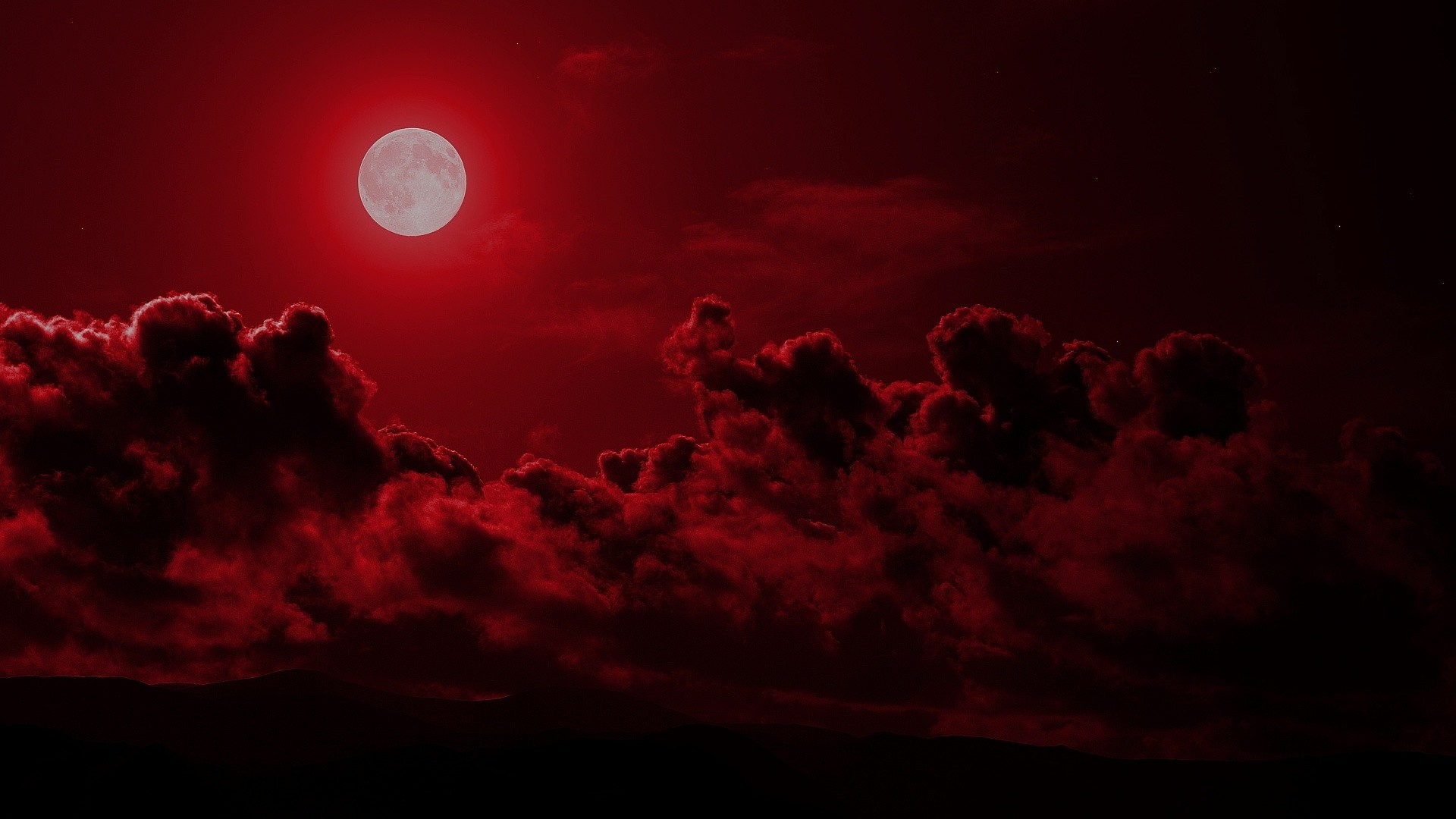 cloudy weather Blood Moon Wallpapers