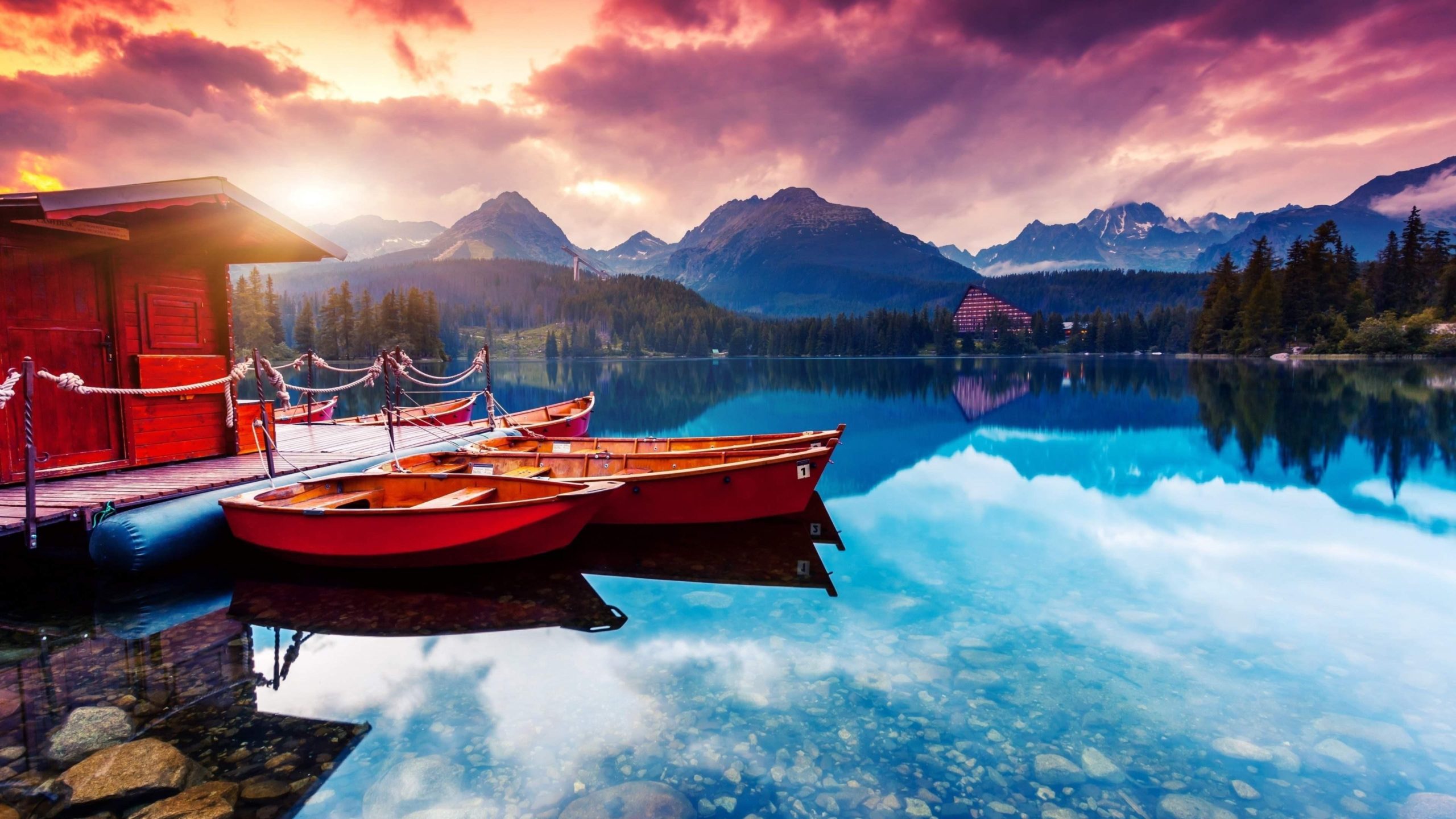 beautiful boat Landscape Wallpapers