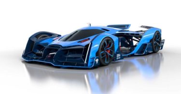 blue Bugatti Vision Le Mans