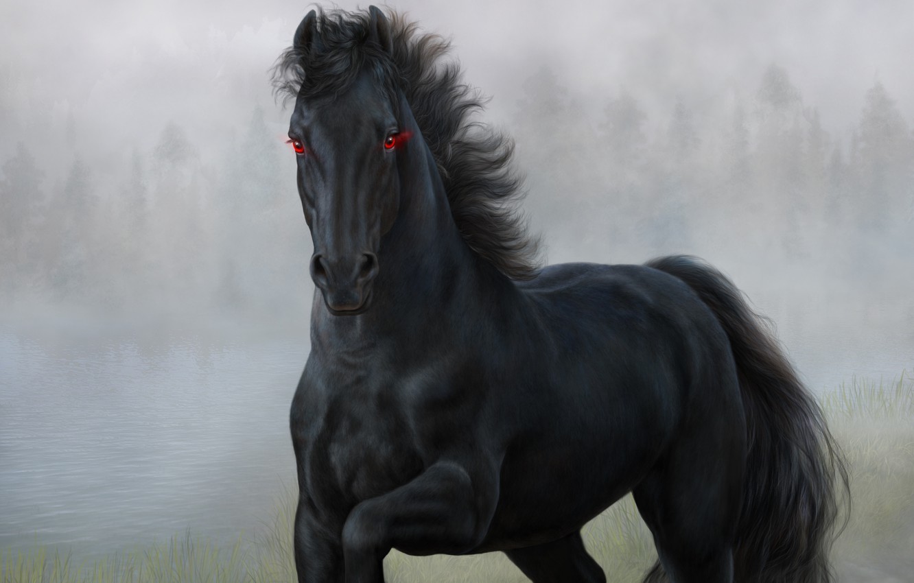 red eyes for Black Horse Wallpaper
