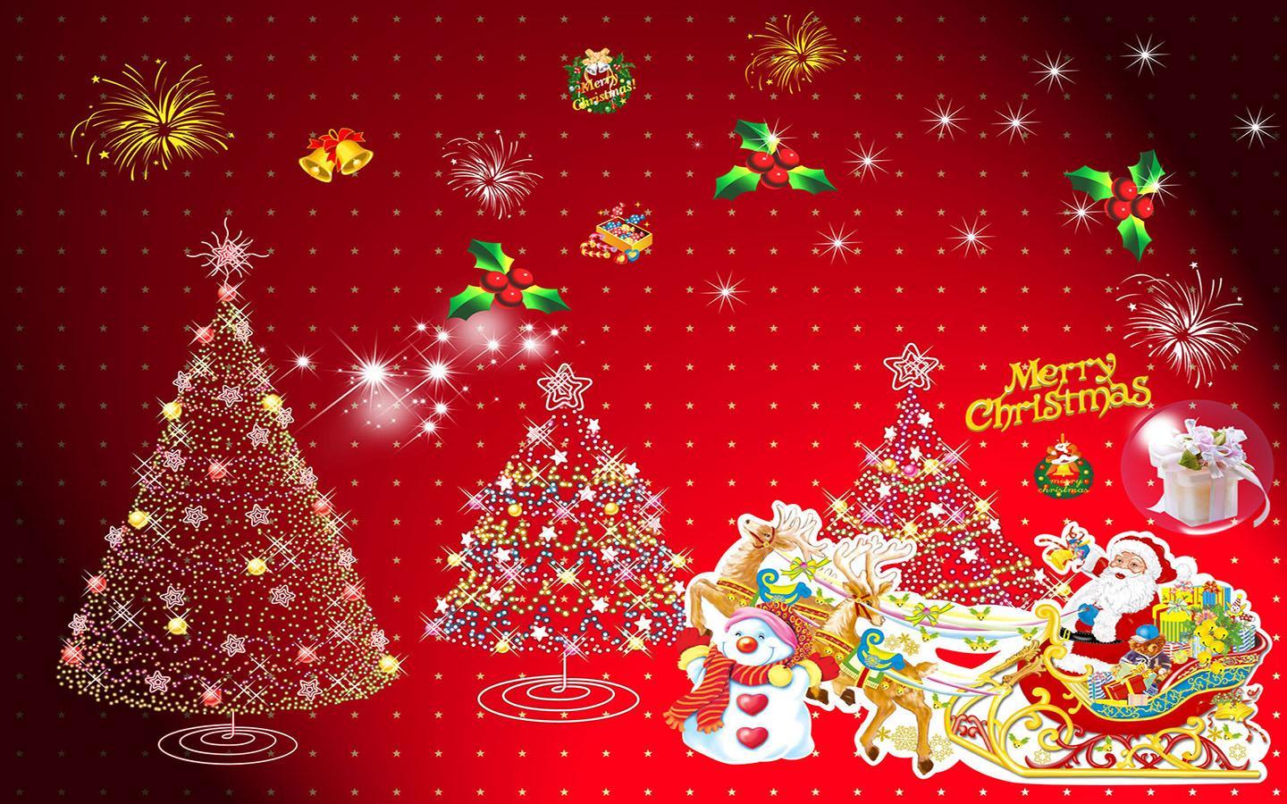 abstract style Merry Christmas Wallpaper