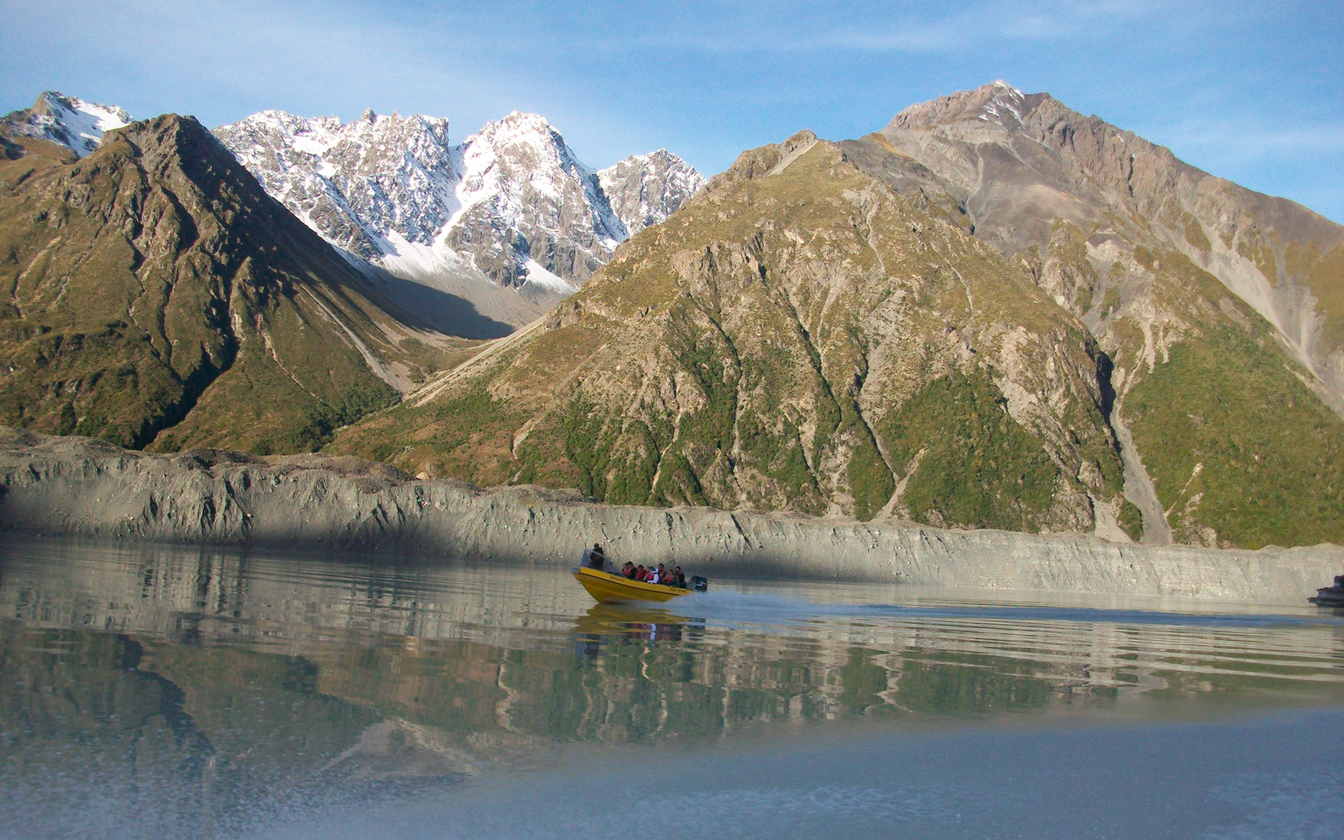 boat in sea Mount Cook National Park