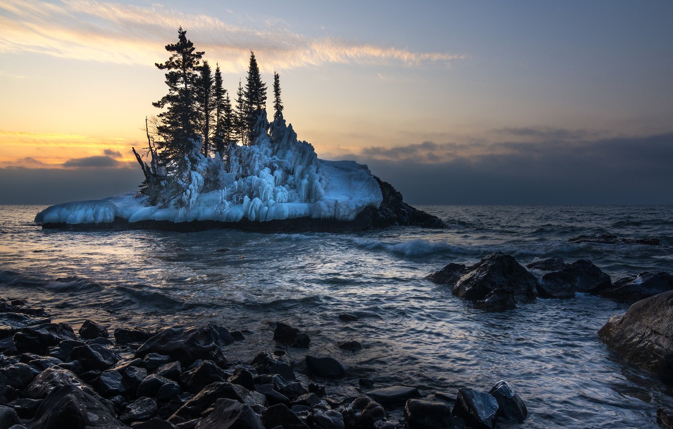 winter Lake Superior Wallpaper