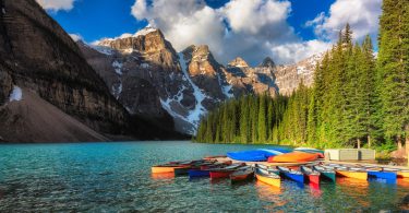 beautiful boat Banff National Park