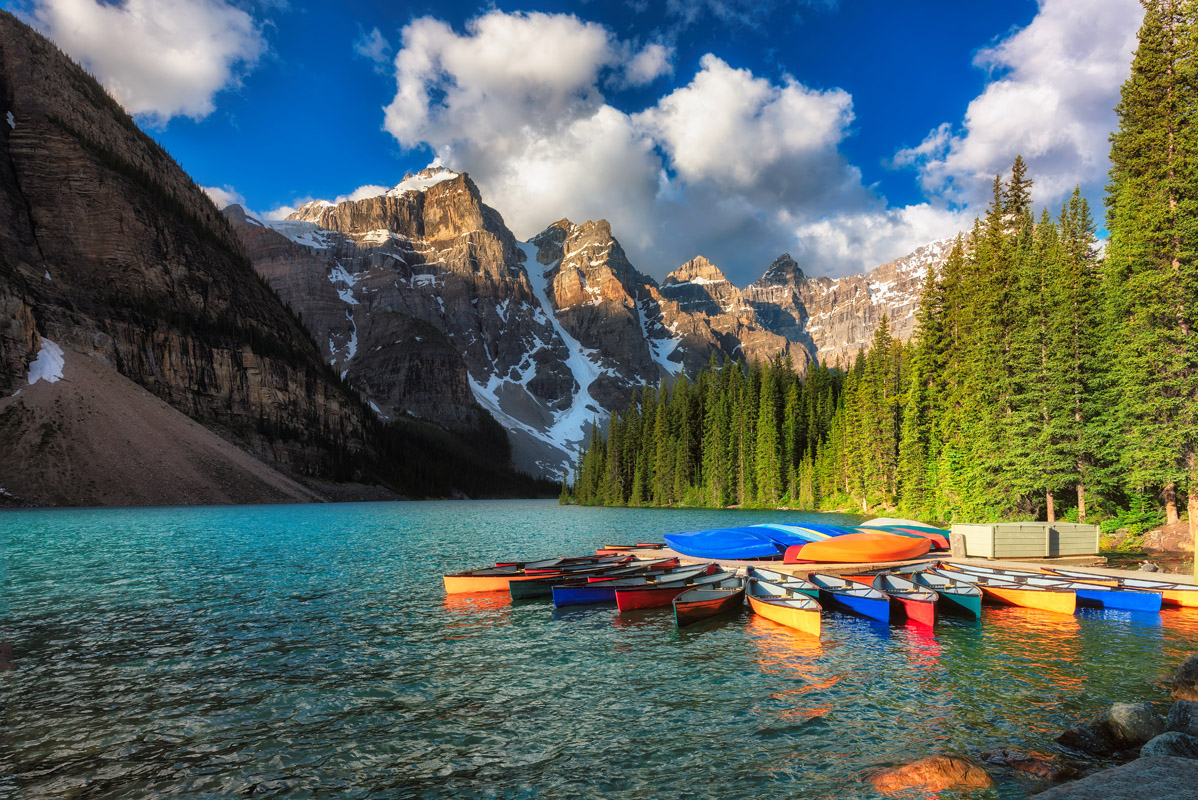 beautiful boat Banff National Park