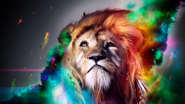 colorful hd Lion Wallpaper