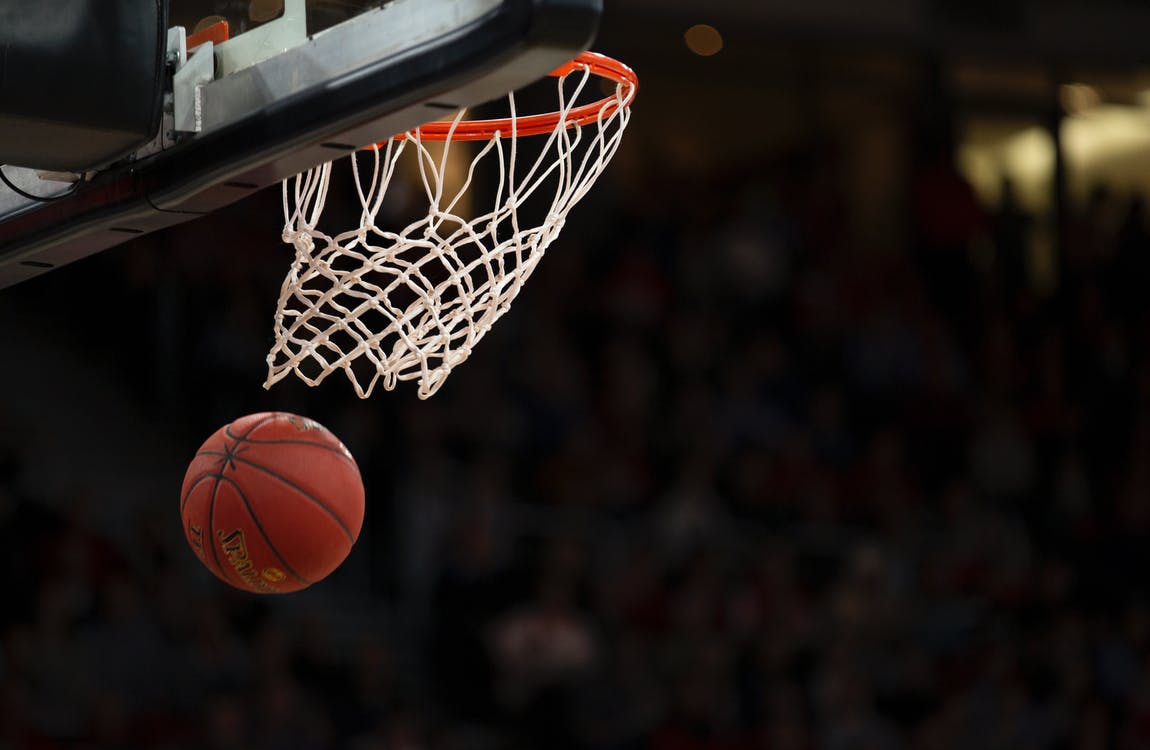 Basketball in court image