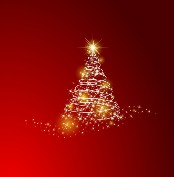 red art Christmas Tree Background