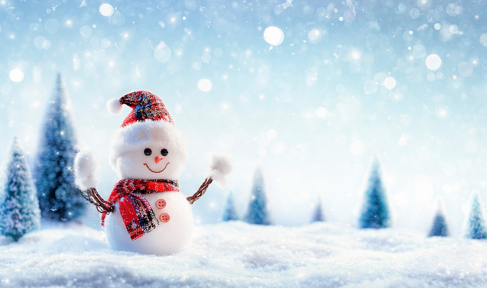 snowman Christmas New Year Wallpaper