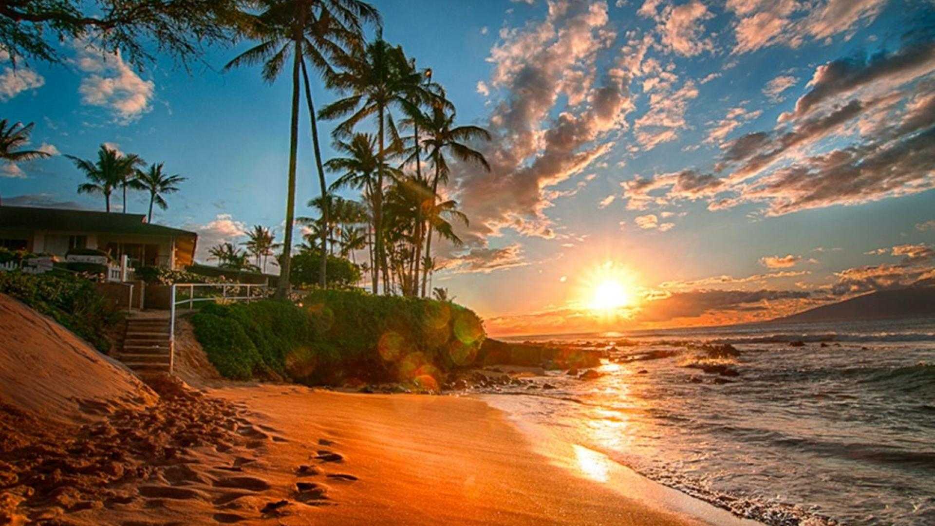 sundown natural Hawaii Wallpaper
