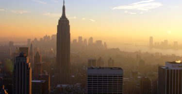 cloudy weather Empire State Building image