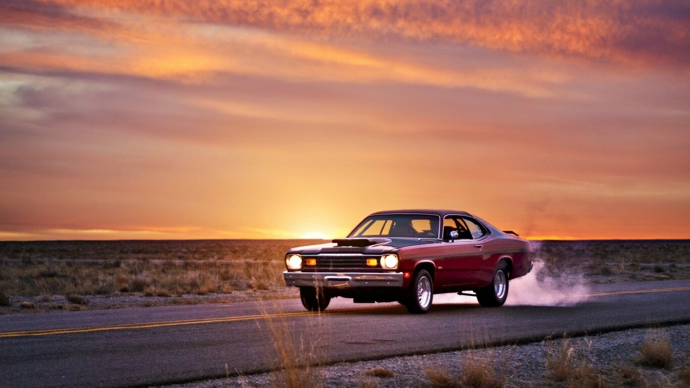 field side view Classic Muscle Car Wallpaper