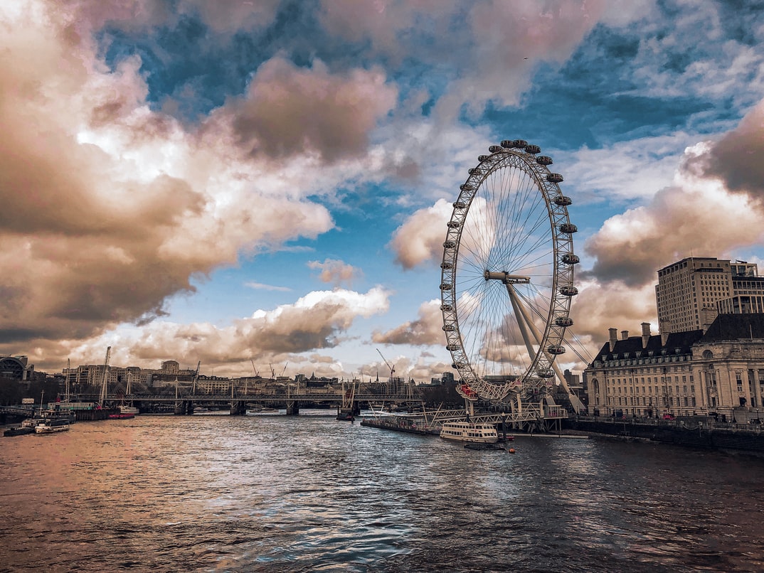 cloudy weather London Eye Wallpaper