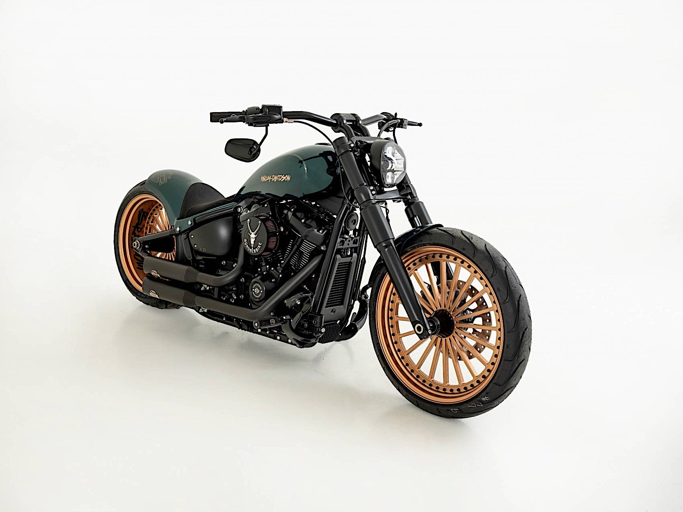 beautiful Green Harley Davidson image