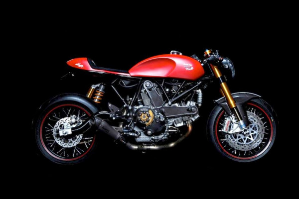 black background Ducati Custom Cafe Fighter