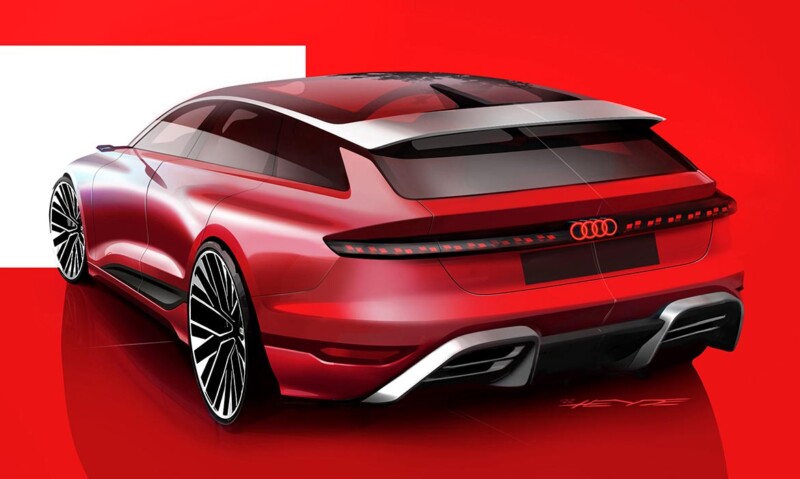 red car Audi A6 Avant e-tron Concept image
