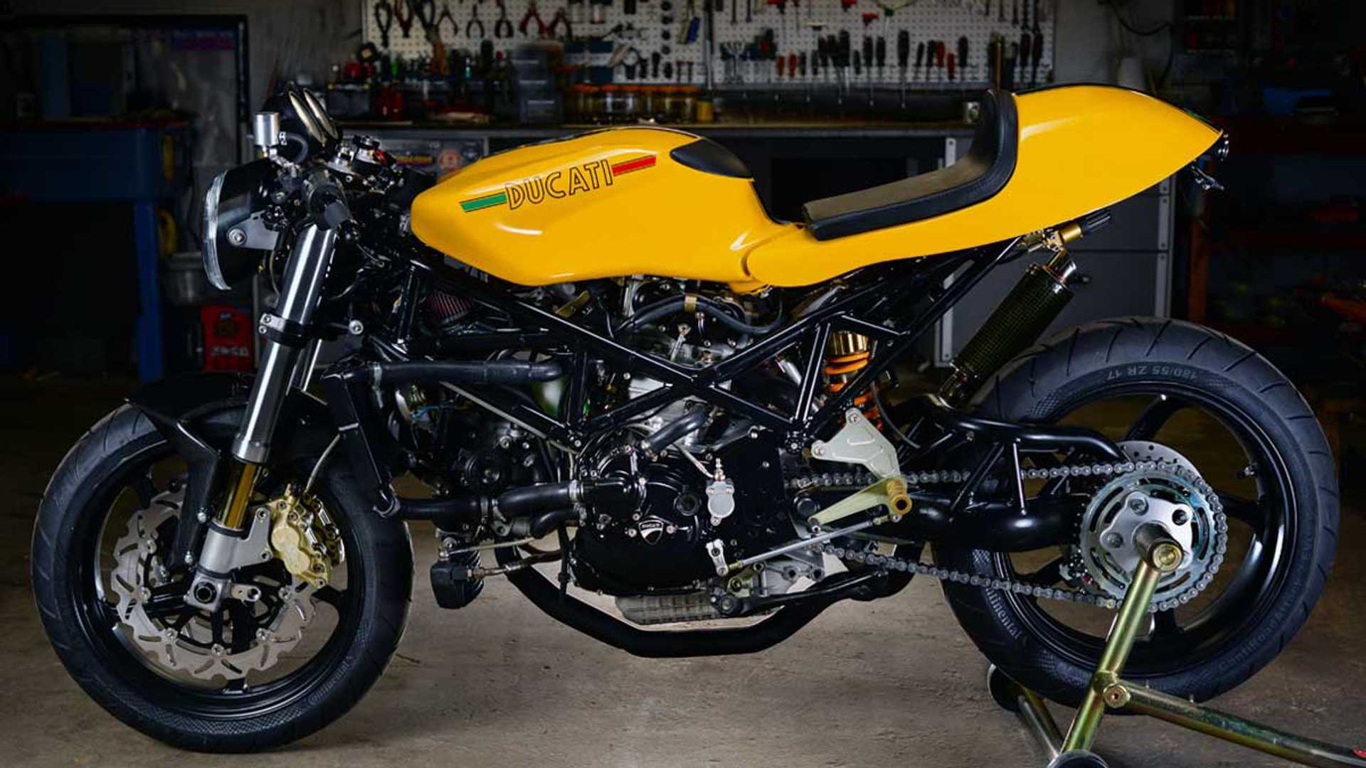 yellow bike Ducati Custom Cafe Fighter image